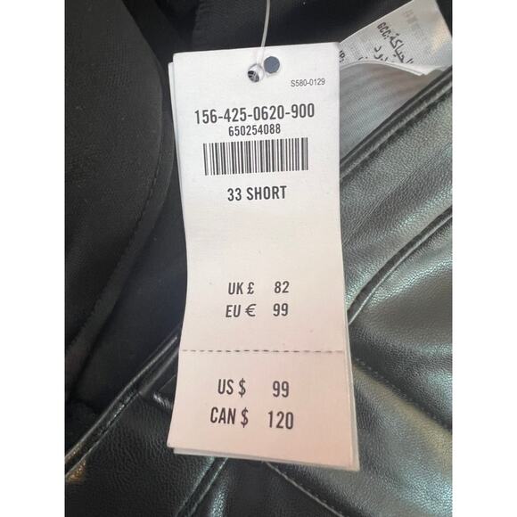 NWT Abercrombie & Fitch Black Ultra High Rise Faux Leather Straight Pants 16 - Picture 8 of 12